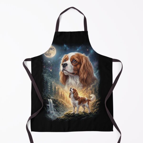 Item preview, Cavalier King Charles Spaniel Howling Moon Art Dog Lover designed and sold by DoodleTortle.