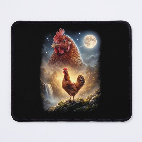 Item preview, Chicken Howling Moon Art Animal Lover designed and sold by DoodleTortle.