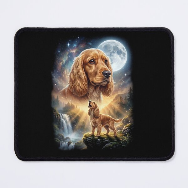 Item preview, Cocker Spaniel Howling Moon Art Dog Lover designed and sold by DoodleTortle.