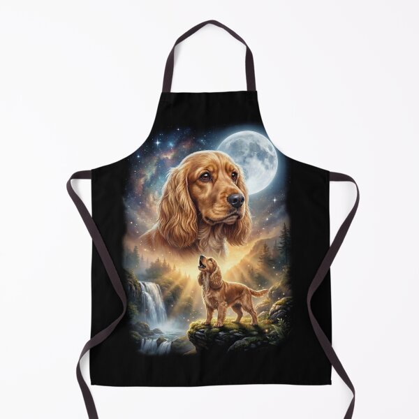 Item preview, Cocker Spaniel Howling Moon Art Dog Lover designed and sold by DoodleTortle.
