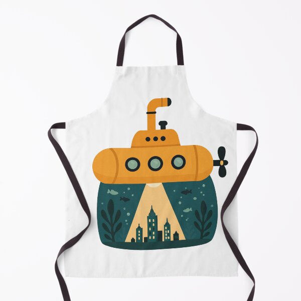 Item preview, Cute Yellow Submarine Ocean Illustration designed and sold by OlhaDreamArt.