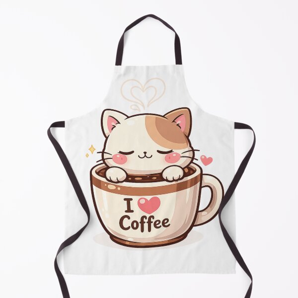 Item preview, Kawaii Coffee Cat Cute Sleepy Cat I Love Coffee Aesthetic Sticker designed and sold by Cute-Corne.