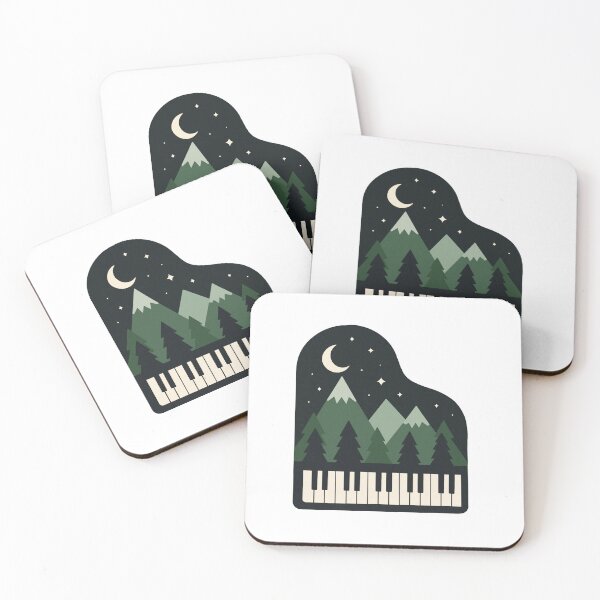 Item preview, Piano Keys Mountain Night Landscape designed and sold by OlhaDreamArt.