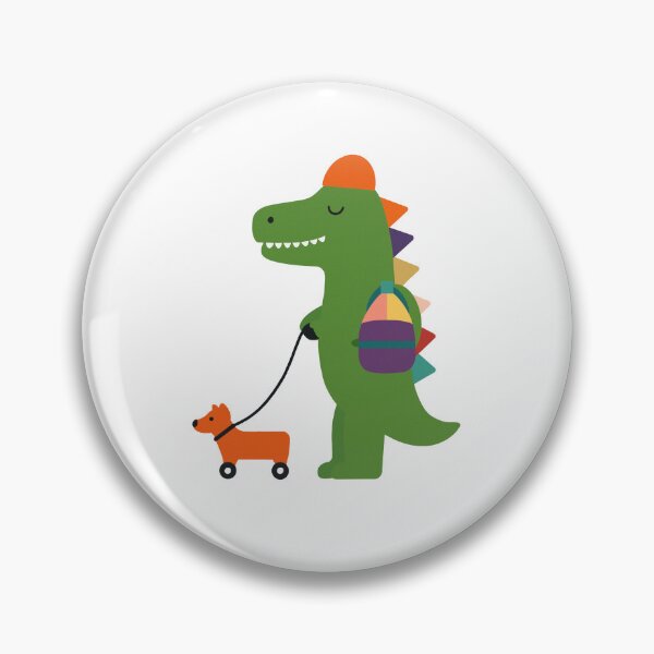 Item preview, Cute Cartoon Dinosaur Walking Tiny Dog designed and sold by OlhaDreamArt.