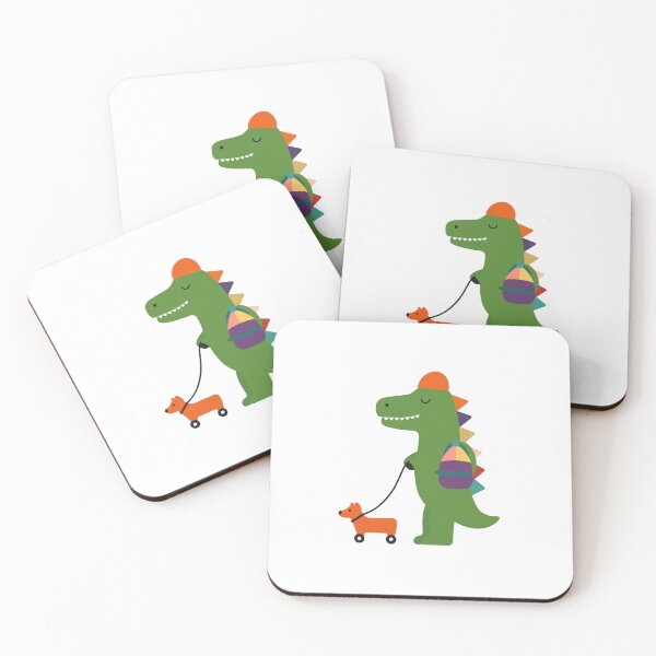 Item preview, Cute Cartoon Dinosaur Walking Tiny Dog designed and sold by OlhaDreamArt.
