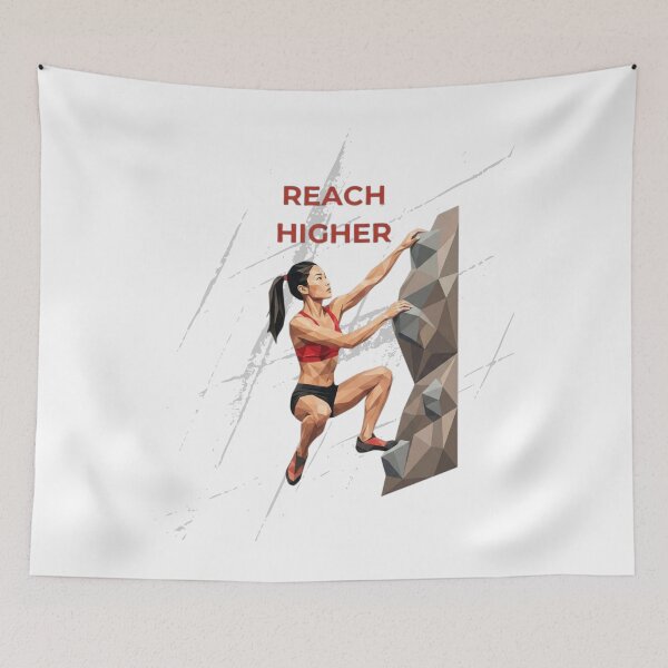 Item preview, Geometric Rock Climbing Asian Woman Motivation Art designed and sold by Mania Graphix.