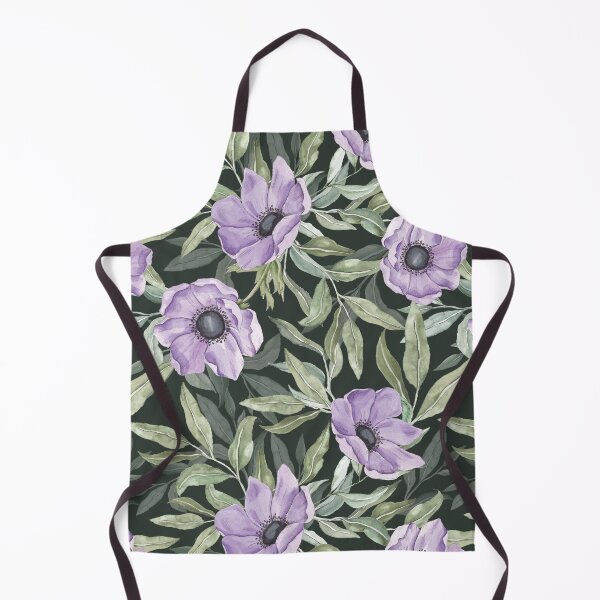 Item preview, Moody Purple Anemones & Dark Botanical Floral Pattern designed and sold by SylaCreates.