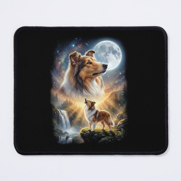Item preview, Collie Howling Moon Art Dog Lover designed and sold by DoodleTortle.
