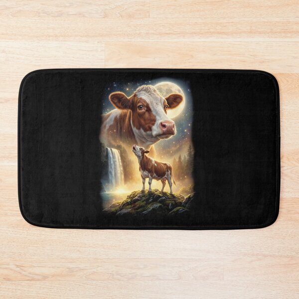 Item preview, Cow Howling Moon Art Animal Lover designed and sold by DoodleTortle.