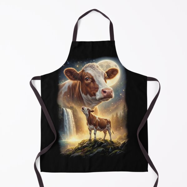 Item preview, Cow Howling Moon Art Animal Lover designed and sold by DoodleTortle.