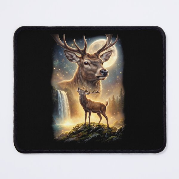 Item preview, Deer Howling Moon Art Animal Lover designed and sold by DoodleTortle.
