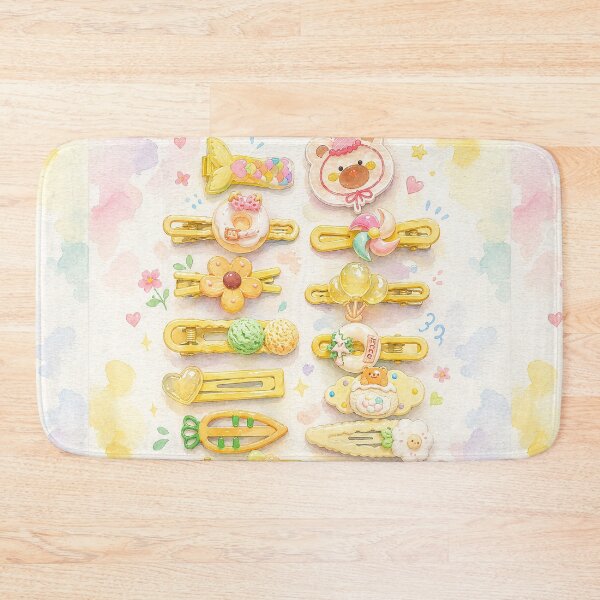 Item preview, Cute Pastel Watercolor Hair Clips – Kawaii Resin Accessories Illustration designed and sold by Minerva92.