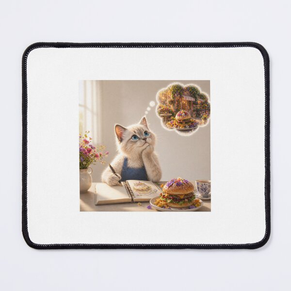 Item preview, Dreaming of a Flower Café Cat designed and sold by LovelyCatGalaxy.