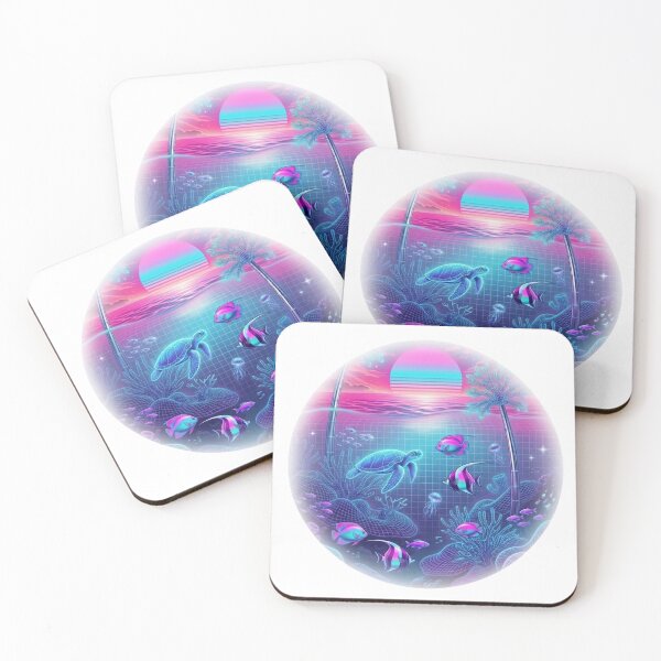 Item preview, Retro Vaporwave Underwater Sea Life Sunset designed and sold by KelliesGrafix.