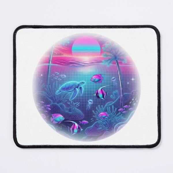 Item preview, Retro Vaporwave Underwater Sea Life Sunset designed and sold by KelliesGrafix.