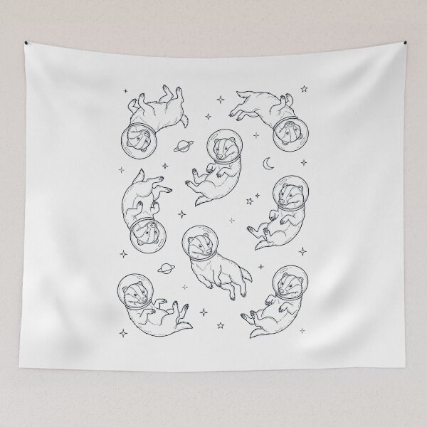 Item preview, Vintage Badger Astronaut Galaxy Space Animal Lover designed and sold by TerryConnells.