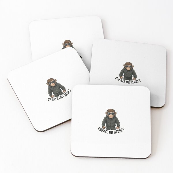 Item preview, Create Or Regret Monkey Sticker | Creator Motivation Meme | Vlogger Cartoon designed and sold by Newkidshub.
