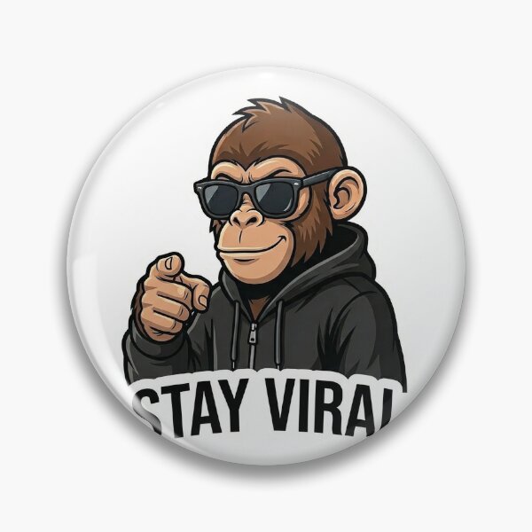 Item preview, Stay Viral Monkey Sticker | Influencer Meme | Social Media Cartoon designed and sold by Newkidshub.