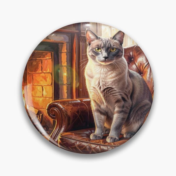 Item preview, Cozy fireplace cat art in a warm gouache style for cozy home vibes. designed and sold by FotoworldEdel.