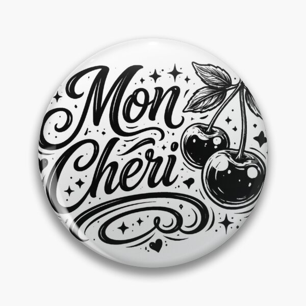 Item preview, Mon Cheri Black and White Typography – Romantic French Quote Aesthetic Design designed and sold by Aniahck.
