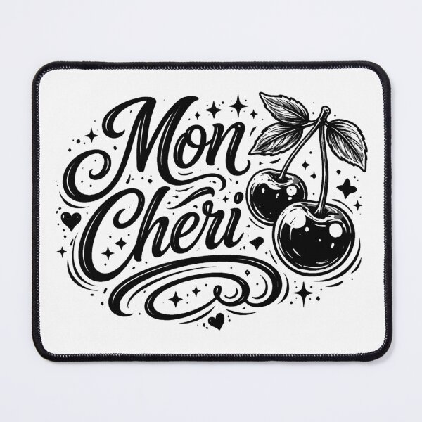 Item preview, Mon Cheri Black and White Typography – Romantic French Quote Aesthetic Design designed and sold by Aniahck.