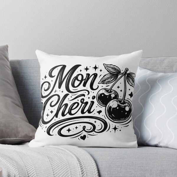 Item preview, Mon Cheri Black and White Typography – Romantic French Quote Aesthetic Design designed and sold by Aniahck.