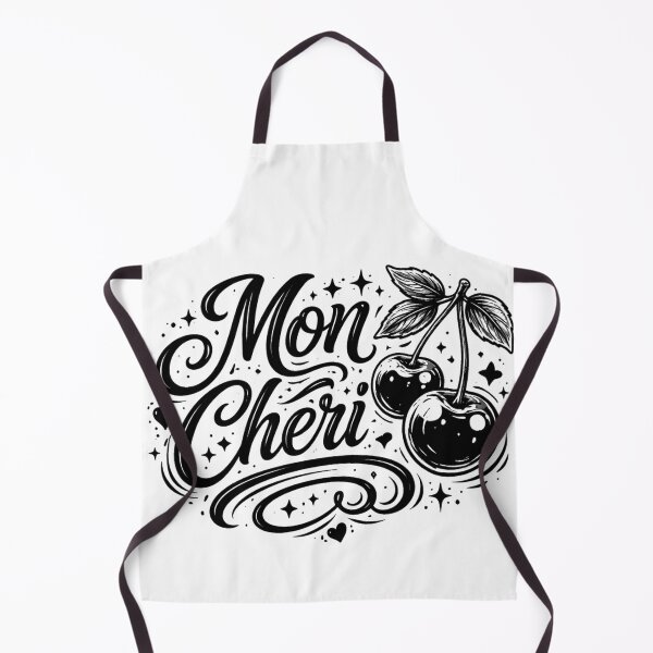 Item preview, Mon Cheri Black and White Typography – Romantic French Quote Aesthetic Design designed and sold by Aniahck.