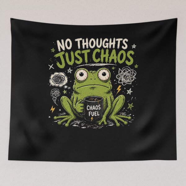 Item preview, No Thoughts Just Chaos Frog Funny Anxiety Meme Design designed and sold by MotylekAnia.