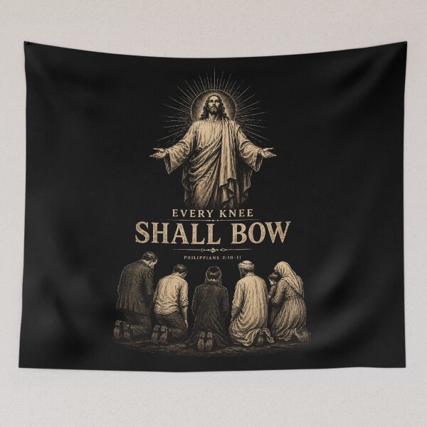 Item preview, Every Knee Shall Bow - Jesus Christ the King | Philippians Christian Streetwear designed and sold by Blood Washed Apparel.