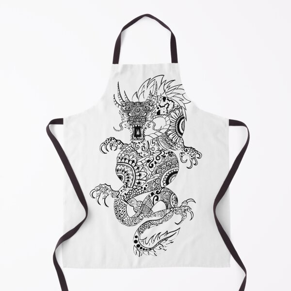 Item preview, Intricate Dragon Mandala Line Art, Black and White Mythical Creature Tattoo Style Design designed and sold by NA-art725.