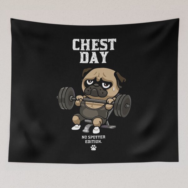 Item preview, Chest Day Pug  designed and sold by Huebucket.