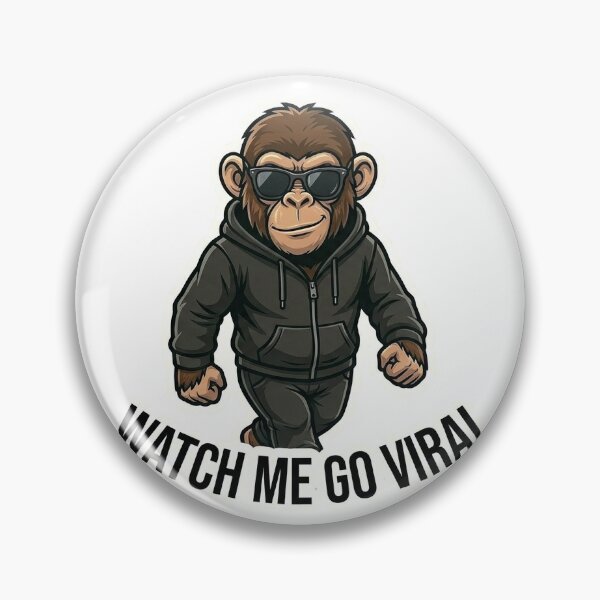 Item preview, Watch Me Go Viral Monkey Sticker | Influencer Meme | Vlogger Cartoon designed and sold by Newkidshub.