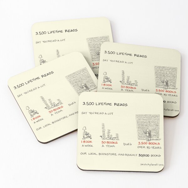 Item preview, Lifetime reads - books in a lifetime designed and sold by Sketchplanations.