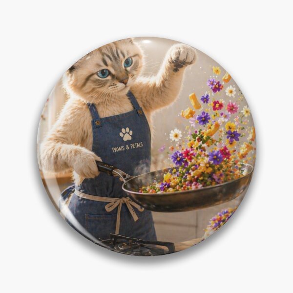 Artikelvorschau, Chaotische Kochkatze mit Blumenburger entworfen und verkauft von LovelyCatGalaxy.