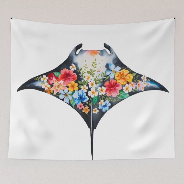 Item preview, Ocean sea floral manta designed and sold by uunaa.