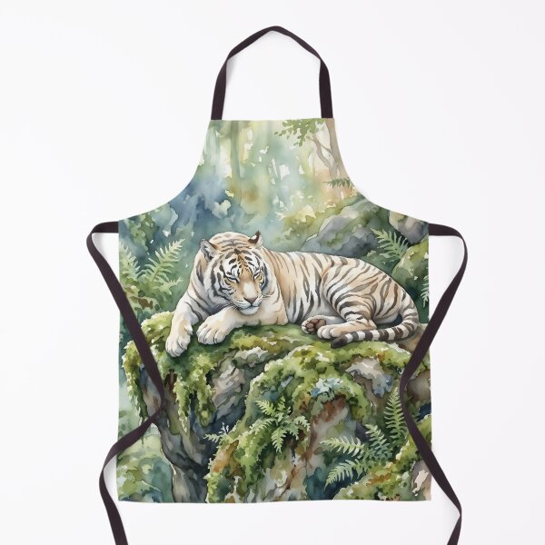 Item preview, White Tiger Panthera Tigris Sleeping Rainforest designed and sold by RubisLeaf.