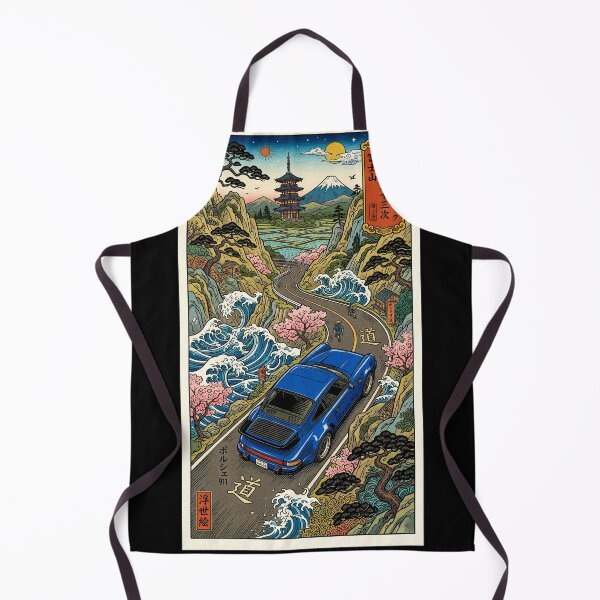 Item preview, Classic Car Journey Through Stylized Japanese Landscape Art designed and sold by RevUpDesign.