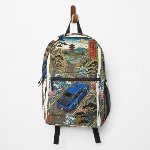Item preview, Classic Car Journey Through Stylized Japanese Landscape Art designed and sold by RevUpDesign.