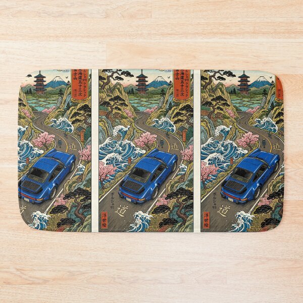 Item preview, Classic Car Journey Through Stylized Japanese Landscape Art designed and sold by RevUpDesign.