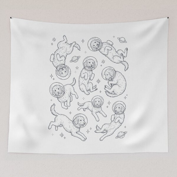 Item preview, Vintage Goldendoodle Astronaut Galaxy Space Dog Lover designed and sold by TerryConnells.