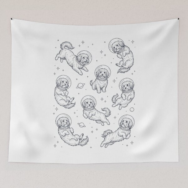 Item preview, Vintage Havanese Astronaut Galaxy Space Dog Lover designed and sold by TerryConnells.