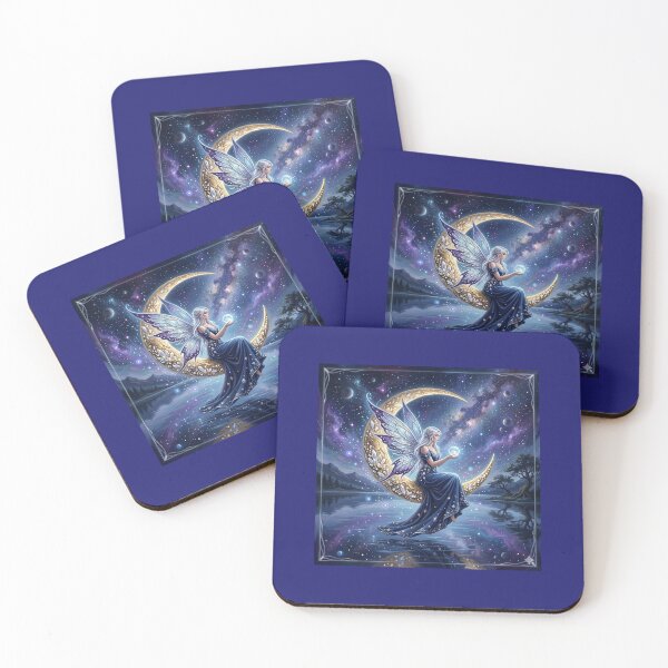 Item preview, ​Galaxy Moon Fairy Over Mystic Lake. designed and sold by JoyNest = "The nest of joy".