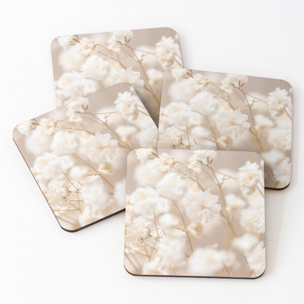 Item preview, Small white  gypsophila flowers pastel tone and beige background macro designed and sold by TanalyFlowers.