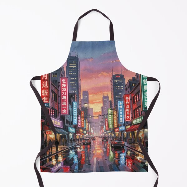 Item preview, Neon City Street in vibrant gouache style with urban nightlife flair designed and sold by FotoworldEdel.