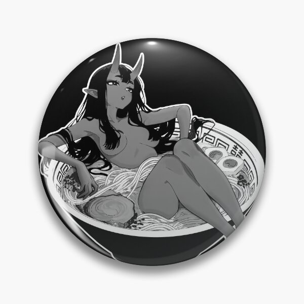 Item preview, Oni Girl Relaxing in Ramen Bowl Manga Art ラーメン鬼 designed and sold by MikaseSan.