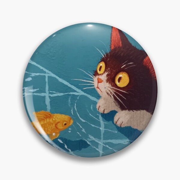 Item preview, Playful Catcore Poolside Vibes with Goldfish and Retro Charm designed and sold by MysticMarble.