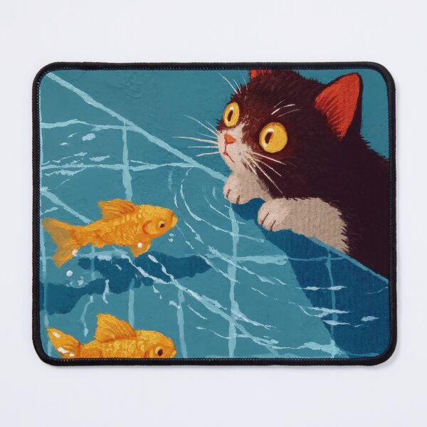 Item preview, Playful Catcore Poolside Vibes with Goldfish and Retro Charm designed and sold by MysticMarble.