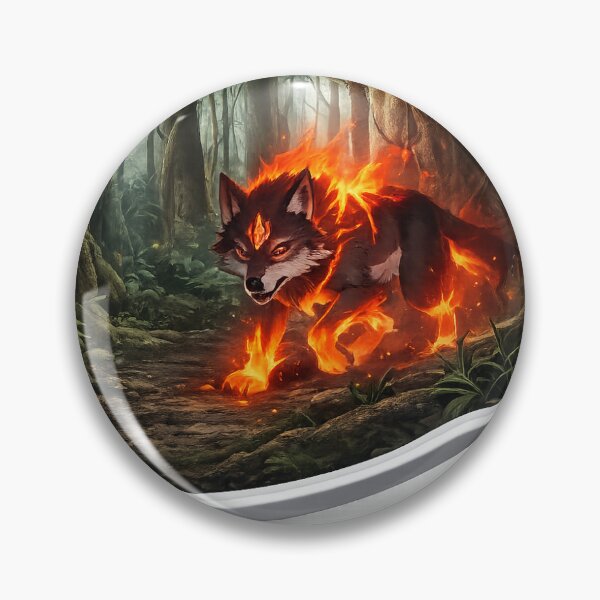 Item preview, Fiery Forest Wolf Fantasy Art designed and sold by Farheen786.