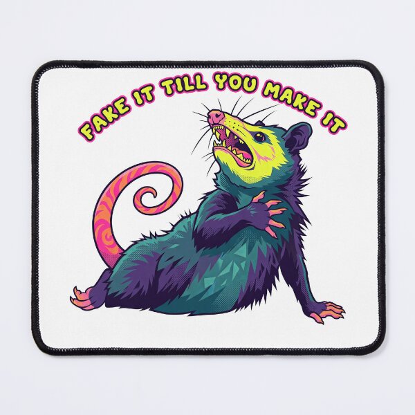 Item preview, Screaming Colorful Opossum Fake It Graphic designed and sold by TeeARTHY.