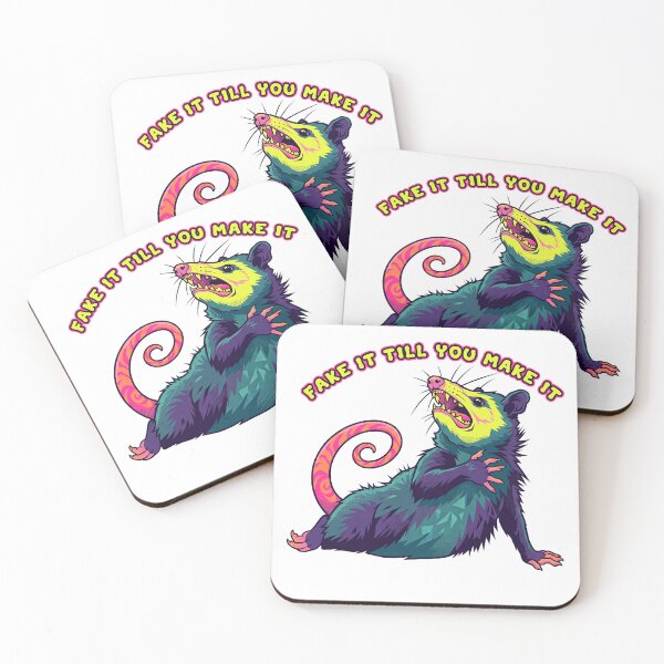 Item preview, Screaming Colorful Opossum Fake It Graphic designed and sold by TeeARTHY.